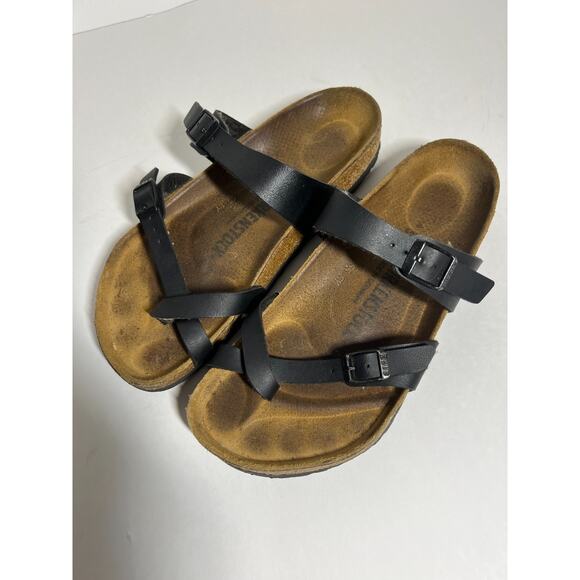 Birkenstock Black Birko Flor Mayari Toe Thong Adjust Sandal 38 Reg-Wide 7-7.5 - Picture 6 of 8